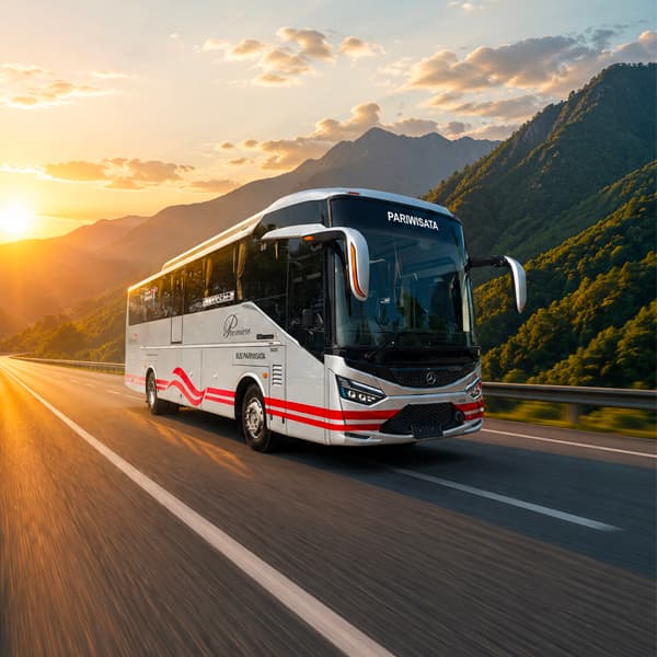 Big bus pariwisata di jalan